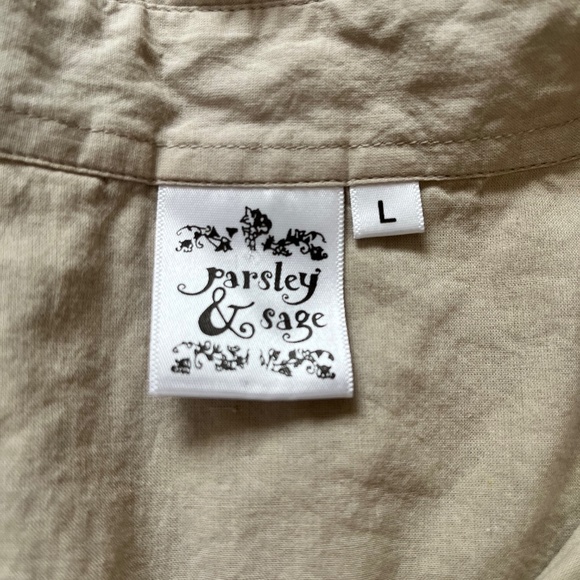 Parsley & Sage Boho Beige Lacy Flared Tunic Top - Picture 9 of 13